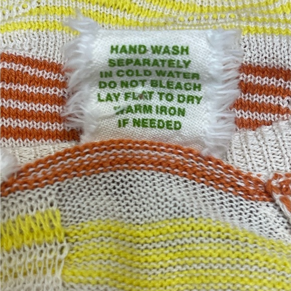 Anthropologie Sparrow Pointelle Knit 3 Button Strip Cap Sleeve Cardigan X Small - Picture 8 of 8